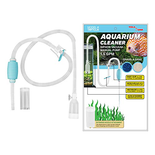 Oryginalny TERA PUMP Środek do czyszczenia akwarium Akwarium Środek do czyszczenia żwiru i piasku z długą dyszą N Kontroler przepływu wody - bez BPA (model: TRFTCLN)